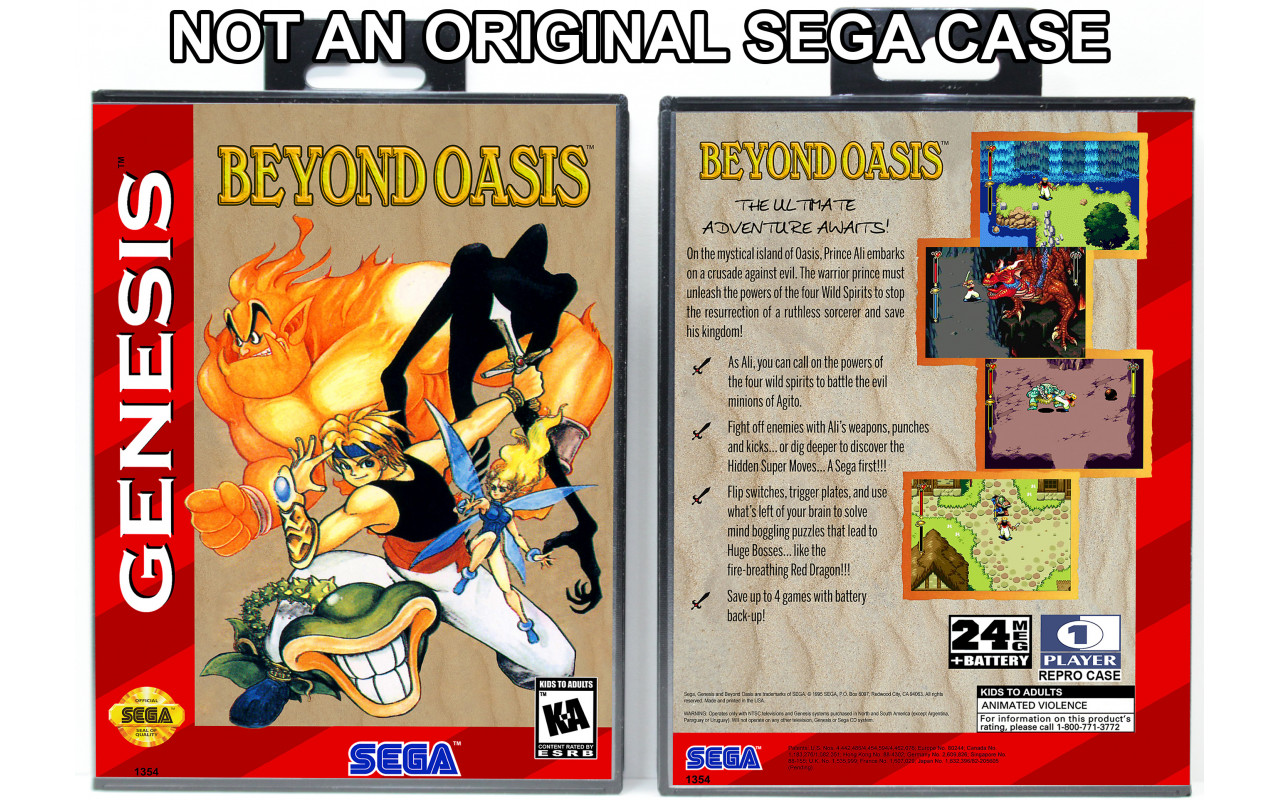 Gaming Relics - Sega Genesis - Beyond Oasis (JP Cover Art)