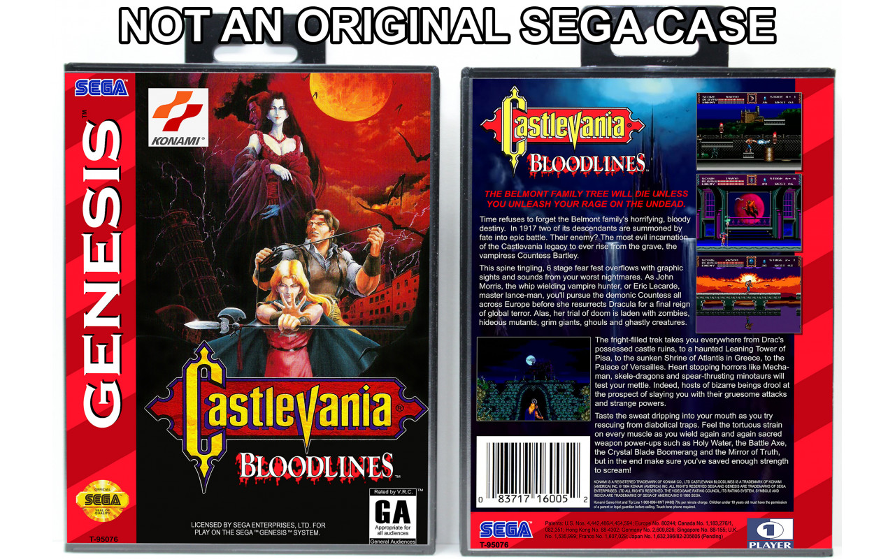 Gaming Relics - Sega Genesis - Castlevania Bloodlines (PAL Cover Art)