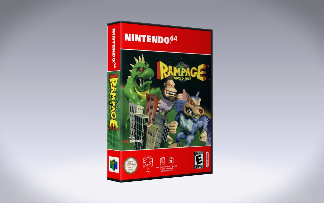 Gaming Relics - Nintendo 64 - Vertical Style - Rampage: World Tour