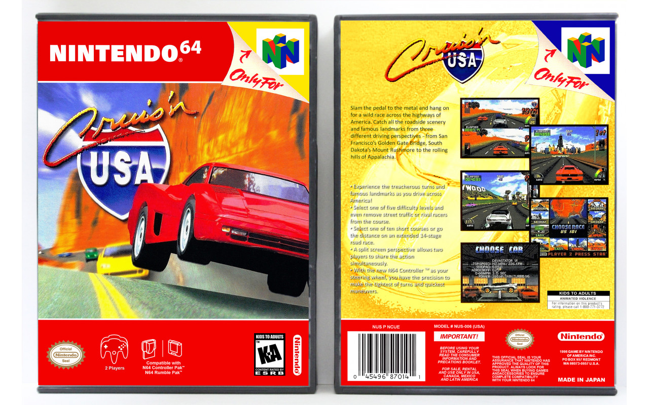 Gaming Relics - Nintendo 64 - Vertical Style - Cruis'n USA