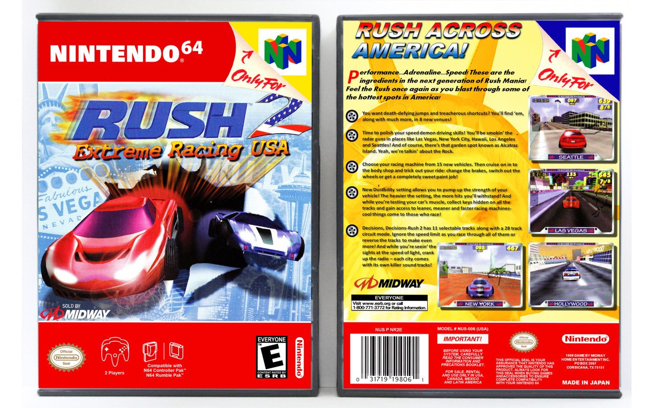 Gaming Relics - Nintendo 64 - Vertical Style - Rush 2: Extreme Racing USA