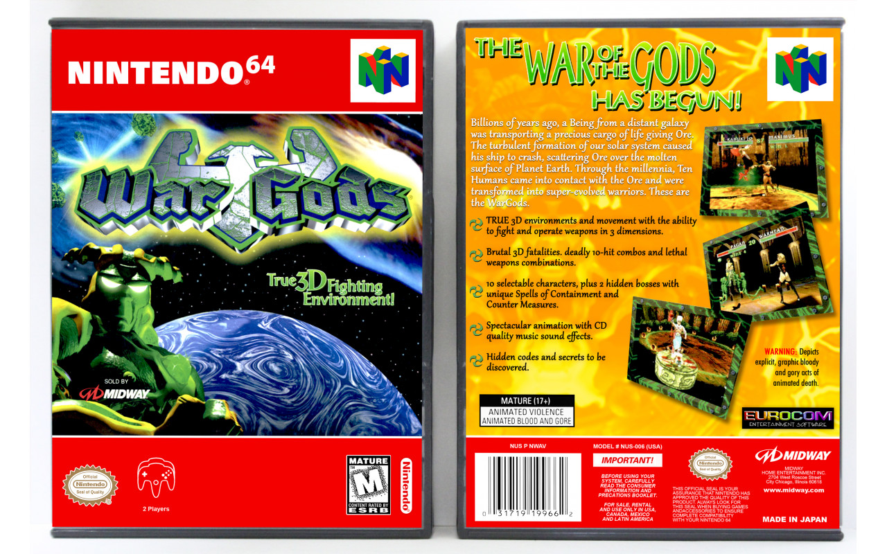 Gaming Relics - Nintendo 64 - Vertical Style - War Gods