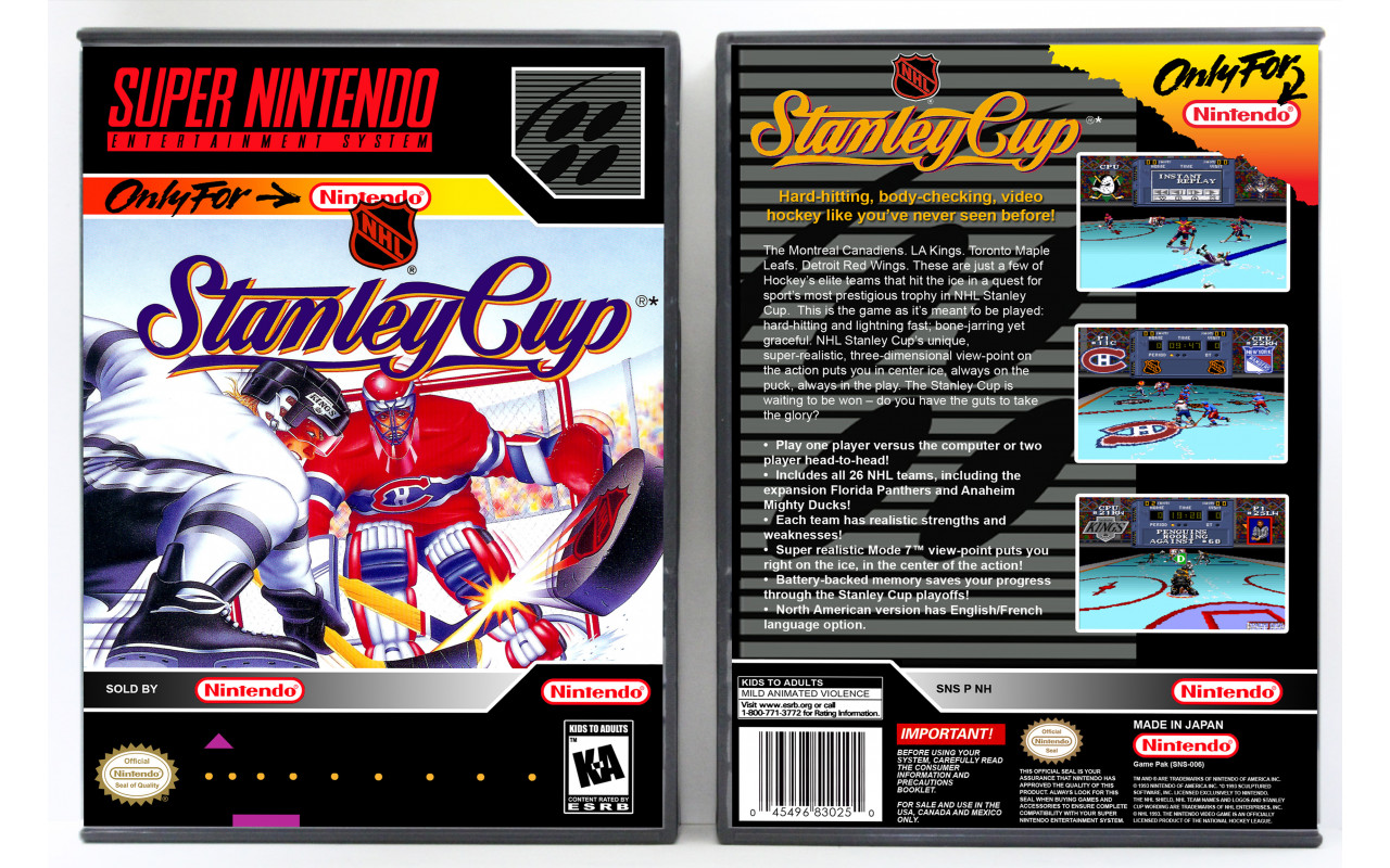 Super Nintendo NHL Stanley Cup Hockey