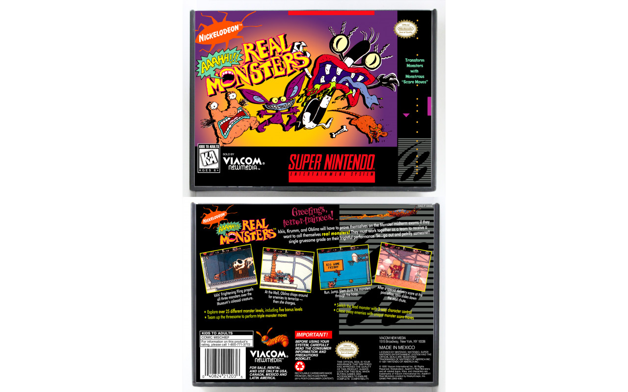 Gaming Relics - Super Nintendo - Retail Style - Aaahh! Real Monsters