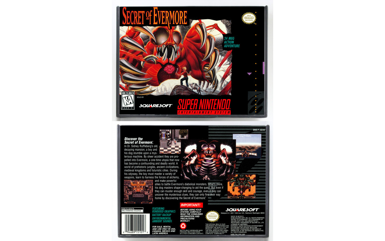 Gaming Relics - Super Nintendo - Retail Style - Secret of Evermore